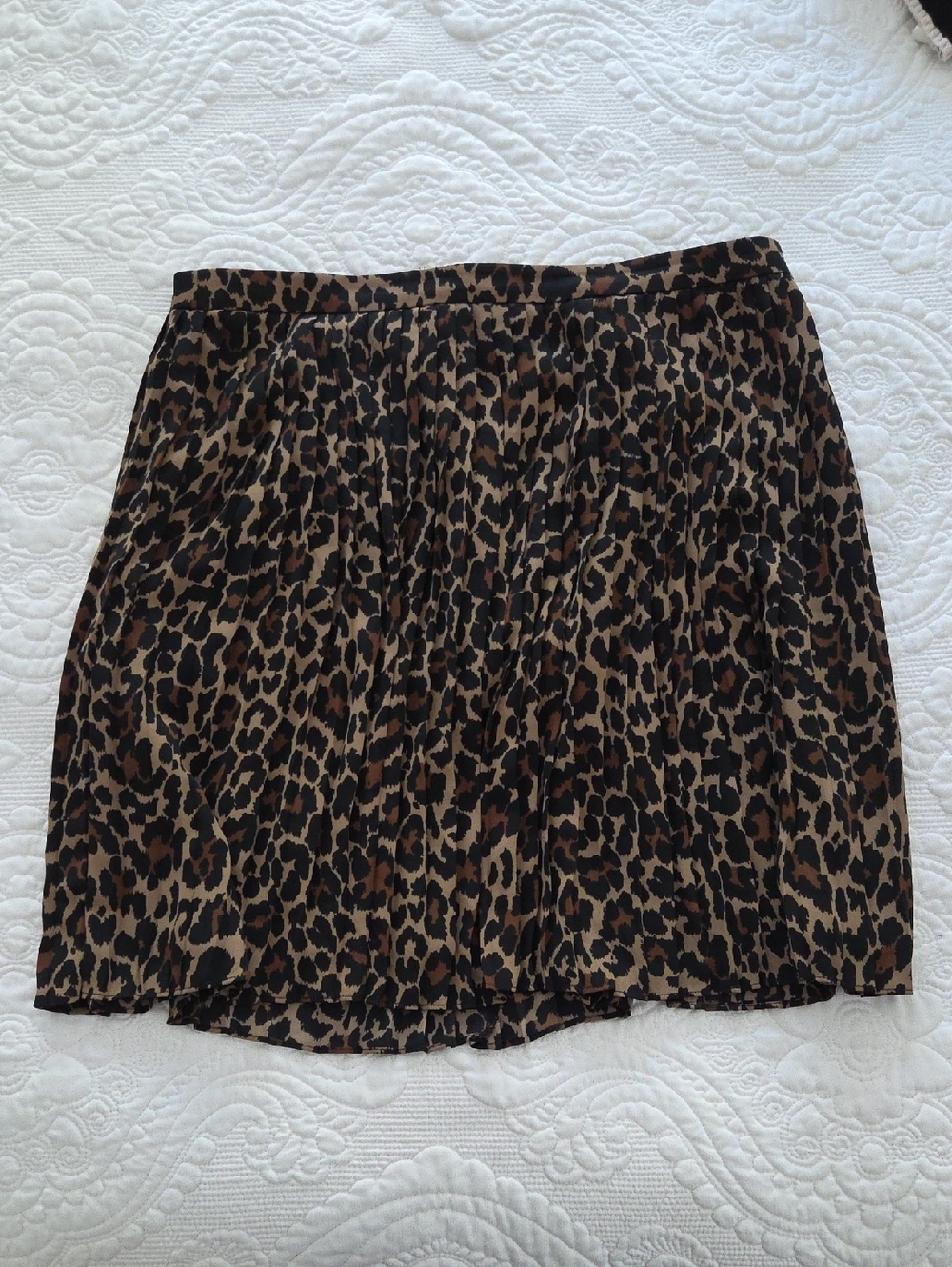 J.Crew Pleated Leopard Print Skirt